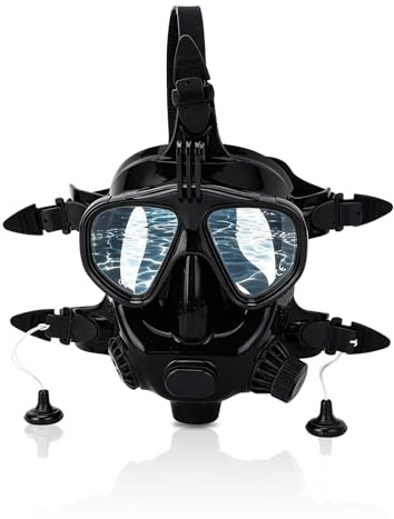 Vollgesichts-Tauchbrille, Silikon-Vollgesichts-Schnorchelmaske, beschlagfrei, auslaufsichere Tauchmaske, 180°-Panoramablick-Tauchbrille mit Kamerahalterung für Erwachsene und