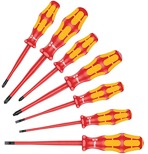 Wera 05135961001 Kraftform Jeu de Tournevis 7 pièces Rouge
