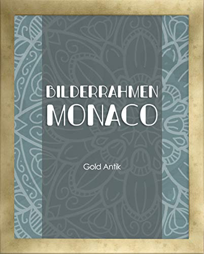 Homedeco-24 Fotorahmen Monaco 27x40 cm Bilderrahmen Gold Antik Posterrahmen