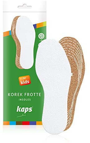 Kaps Kork Frotte Kids – Frottee und Kork Einlegesohlen für Kinder – langlebige Korksohle Schuheinlagen aus Naturkork – bequeme Korkeinlegesohlen und Korkeinlagen Multicolour