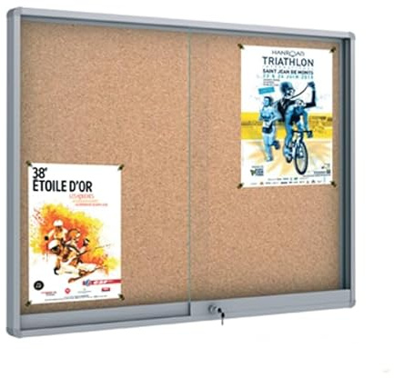 Vitrines affichage glaces coulissantes liège ou métal de 8 à 27 feuilles A4 - Vitrine d'affichage pour l'intérieur !