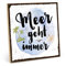 TypeStoff Holzschild mit Spruch – MEER GEHT IMMER – im Vintage-Look mit Zitat als Geschenk und Dekoration zum Thema Strand, Urlaub und Insel - HS-00389 19,5 x 19,5 x 1 cm