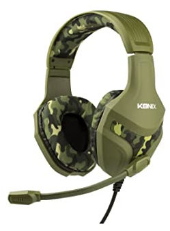 Konix Mythics Casque Gaming Filaire PS-400 pour Console PS4 - Haut-parleurs 40 mm - Microphone - Motif Camouflage Vert Kaki