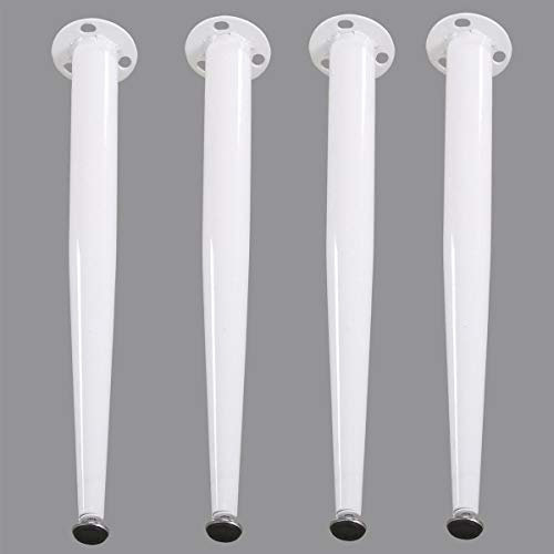 Euro Tische 4er Set Tischbeine aus Metall höhenverstellbar - perfekt geeignet für Esstisch, Couchtisch, Schreibtisch & mehr (43 cm, Weiß)