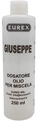 N. 3 Dosatori olio per miscela 250 ml personalizzato con il tuo nome: GIUSEPPE. Completo di tappo, scala graduata e percentuali 2-4% 2,5-5% 3-6% (3)
