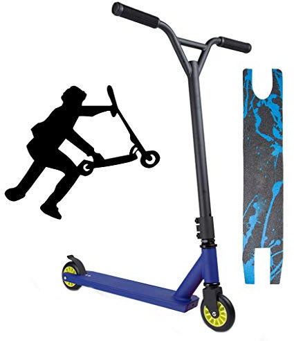 WRRAC-Trampolin Kinder/Erwachsener Roller mit Rädern 100mm Schließe den Pro Stunt Scooter ab 360 Spin Bike-Griffe mit 100mm PU Rädern Leichtmetalldeck für Anfänger Kinder ab 8 Jahren