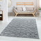 Carpettex Hochflor Teppich Wohnzimmer 3D Optik Hoch-Tief Effekt Geometrisch Design Groß Teppich Grau 240 x 340 cm - Flauschiger Teppich Schlafzimmer Skandinavische Stil Teppich Esszimmer Küchenteppich