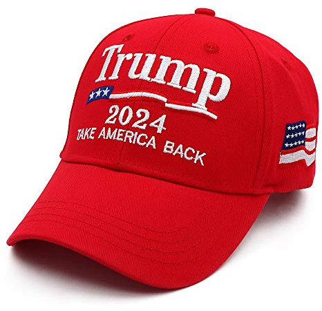 NDLBS Trump 2024 Mütze, Donald Trump 2024 Cap Keep America Great MAGA USA Stickerei Einstellbare Baseball Cap - Rot - Einheitsgröße