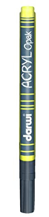 DARWI - DA0220014720C - Un Marqueur Pointe Fine 1 MM - Peinture Acrylique Opaque - Jaune foncé - 3 ML - Multi-surfaces - Loisirs Créatifs - Activité Manuelle - Bricolage - DARWI ACRYL OPAK
