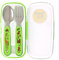 Tyrrell Katz Kids Jungle Printed 2 Piece Cutlery Set in Green with Case - Dishwasher Safe Flatware Children's Fork and Spoon - 15 x 8 x 2 cm