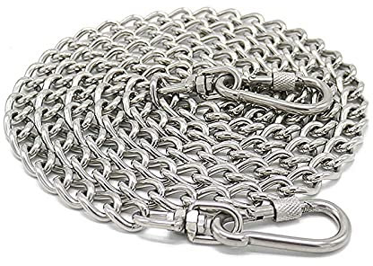 HYIKOW Kaubeständige Metall-Hundekettenleine, Verchromt Metall-Leine, Hochleistungs-Hundekette Leine, Robuste Hundeleine Trainingsleine eignet für Alle Größe Hunde,4mm,3m