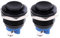 CENPEK 2 Pezzi 16mm 5/8 Pollici Alto Rotondo Nero Metallo Interruttore a Pulsante momentaneo 1NO SPST 3A/12-250V per Interruttore Auto Industriale G-M16BK