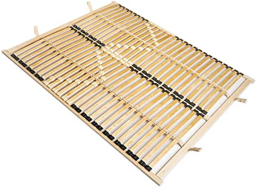 WOODRAM Lattenrost Profi-Frame Slim 200x200cm für Bett I Hochwertiger Bettgestell 56 Gebogene Birken I Lattenroste Holzlatten Klappbar Bestimmt für Feder- sowie Schaummatratzen. (DUAL, 200x200)