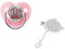 Fafeicy Bling-Baby-Schnuller, Strass-Krone, Superweiches PP-Silikonmaterial, BPA-frei, Sicherer Baby-Fake-Schnuller, Größe M, mit Kettenclip(Rosa)