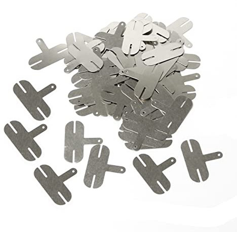 NIONSUPPLY 100pcs 2P H type T type Nickel Plated Steel Strips Sheet Soldering Tabs for DIY 18650 Lithium Battery Pack, Battery Connector Tab Battery Cell Spot Welding Welder (T type)