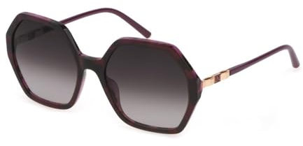 Escada Damenbrille, Violettes Oberteil + Violett/Liliac Havanna, 57