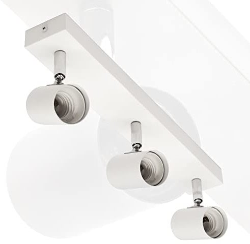 max K O M F O R T LED Deckenleuchte weiß | 3x E27 Fassung 3-flammig | schwenkbar Deckenlampe Deckestrahler Deckenspot Wandleuchte proShine-E273-WH