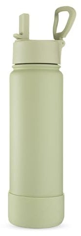 One Green Bottle – Epic Stainless Steel Bottle, Leakproof Straw Lid, Insulated Bottle, 21oz 700ml sports cap with internal straw and base protection - Bone