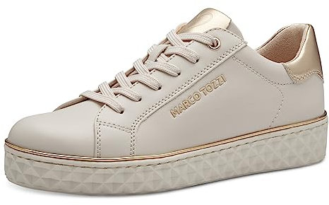 MARCO TOZZI Damen Sneaker flach Vegan Freizeit, Beige (Cream Comb), 40 EU