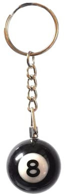 MauSong 8 Ball Keychain Kreative Schlüsselanhänger Durchmesser 0,98 In Anhänger Dekorative Kleine Anhänger Kreative Schlüsselanhänger, Schwarz, The diameter of the ball is About 0.86 inches (22 mm)