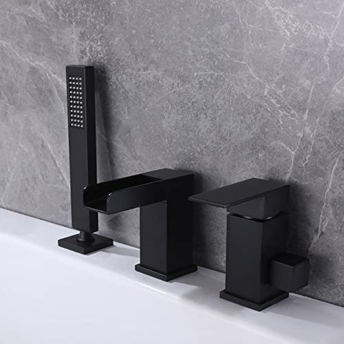3-Loch Wannenarmatur Wasserfall Wannenmischer mit Brauseaufsatz