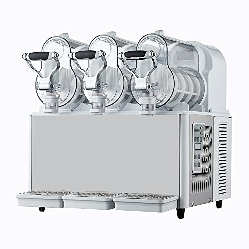 3/6/9L Commercial Ice Slushy Machine, -2~-7℃ Ice Slushie Making Machine, Ice Cream Maker with LED Display for Restuarant, CE/FCC (Silver 9L)