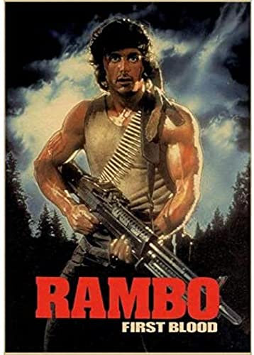 Poster Rambo Vintage Filmplakat, Wandkunst, Bilder, Leinwand, Malerei, Dekor, Kunstposter Und Drucke, Heimdekoration 50X70Cm Kein Rahmen