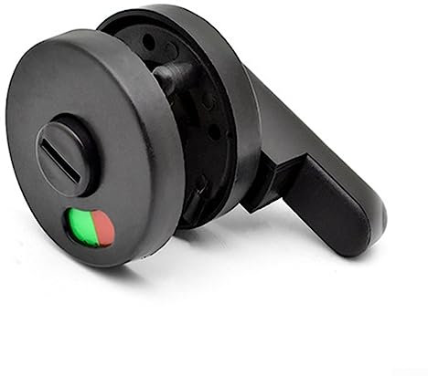 HPLIVE Verrou de séparation de toilettes avec embouts en nylon pour salle de bain et WC Noir