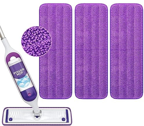 Grehge p Refills Pads Compatible with Swiffer PowerMop Mop - Power Mop Pads Refill - Washable Microfiber Pads for Multi-Surface Floor Cleaning, 3 Pack
