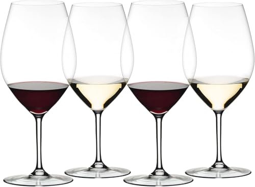 Genérico Copas 001 Magnum - Envio 24h - Pack de 4 Copas Magnum 001 de 1 Litro de Cristal Fino - Copa para Vino Blanco y Tinto para Agua y Bebidas, Ligeros y Resistentes (Transparente, 1 L)