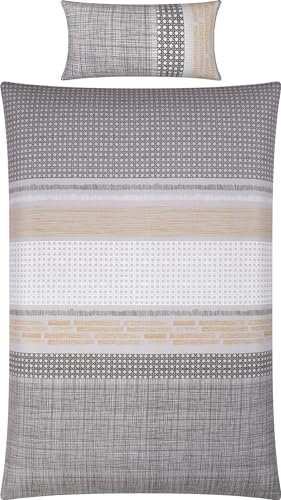Erwin Müller Bettwäsche Seersucker grau Größe 1x 155x200 cm + 1x 40x80 cm
