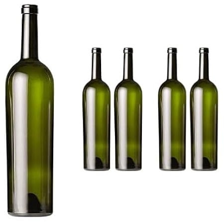 Firmadigaranzia srl 5 PZ - Bordolese Magnum Cleope 1500 cc | Bottiglia Bordolese per vino prosecco e spumante da 1,5 Litri colore uvag adatta per tappi sughero alettati e sintetici
