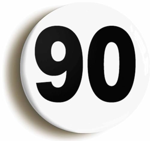 Plain Number 90 Ninety Fridge Magnet (Circular 2inch / 50mm Diameter)