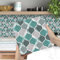 Targawerelax 3D Mosaik Fliesenaufkleber KüChe, Klebefliesen KüChe, Fliesenfolie Bad, Vinyl Selbstklebende Fliesen, Klebefolie KüChe Fliesenfarbe Badezimmer, Grün graue abstrakte Wassertropfen