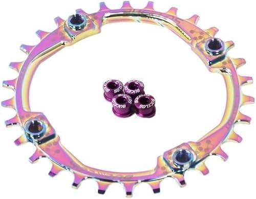 SEIBES Plato, Plato Redondo para Bicicleta, Plato Estrecho y Ancho de 104 BCD for Bicicleta de montaña, Redondo, Ovalado, 30T, 32T, 34T, 36T y 38T(Round 30t)