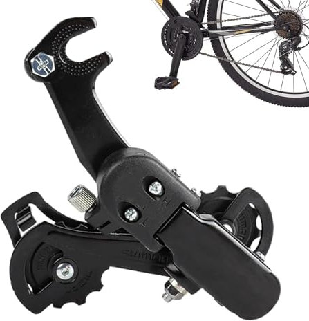 Palanca de cambios de bicicleta de 6 velocidades, palanca de cambios de aleación de aluminio de 6 a 7 velocidades, rueda de guía de resina silenciosa para ciclismo de carretera