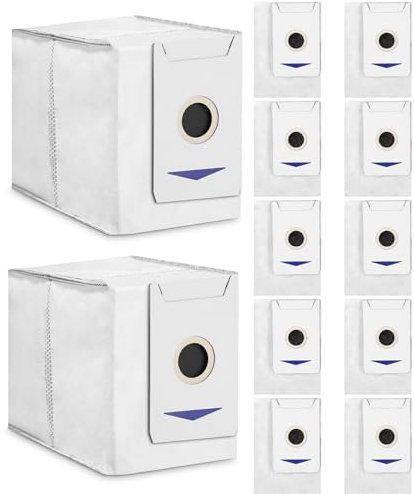 Lot de 12 Sacs à Poussière pour Aspirateur Ecovacs T30 Pro Omni&T30 Omni,Grande Capacité,Sacs d'aspirateur de Rechange pour Ecovacs T30 Pro Omni&T30 Omni