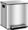 HOMCOM Poubelle de cuisine de 2 x 15L poubelle à pédale 2 compartiments, en acier inoxydable avec couvercle à fermeture douce, seaux amovibles, 41,8L x 36,7l x 44H cm argenté