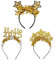 Epokus 3 Stück Silvester Haarreif, 2025 Happy New Year Haarreifen, Gold Stern Neujahr Stirnband, Silvester Kopfschmuck für Kinder Erwachsene 2025 Silvesterparty Haarschmuck Neujahrdeko