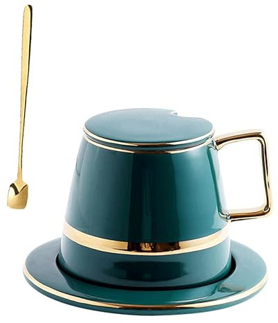 PAMINGONO 1 Set tazza di caffè moderne tazze da tè grandi tazze da caffè e tazze americane tazzine da espresso tazzine caffe tazze caffe vassoio da tavola chic tazza da tè in ceramica Green