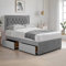 BED TIME UK - Plush Divan Single Bed with Mattress Spring Memory Foam | Bed with 2 Storage Drawers and 20” Chesterfield Headboard with Border