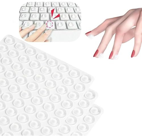 Clear Keyboard Film for Nail Art,Nail Beauty Protection Typing Silicone Particles,Reusable Adhesive Keyboard Cover for Long Nails Typing and Gaming, Universal Cover for Laptop (10 * 2mm 100pcs)