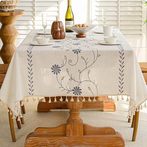 Pahajim Tischdecke Rechteckig Baumwolle Leinen Tischdecke Boho wasserdichte Tischtuch Abwaschbar Modern Design für Küche, Esszimmer, Wohnzimmer, Outdoor(140 x 180 cm)