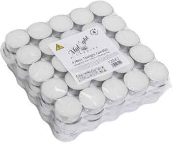 We Can Source It Ltd – 4 Hour Burn Unscented Tea Light Candles - Decorative Smokeless Candle – White Long-Lasting Tea Light Candles, 100 Pack