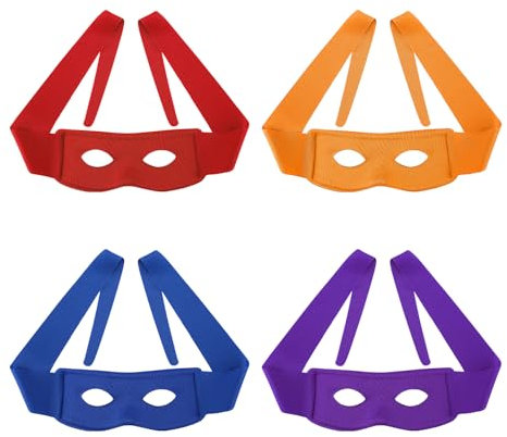4 Stück Schildkröten Maske, Lustig Halloween Kostüm Augenmaske für Kinder Schildkröten Party Dekoration für Geburtstag Cosplay Verkleidungszubehör
