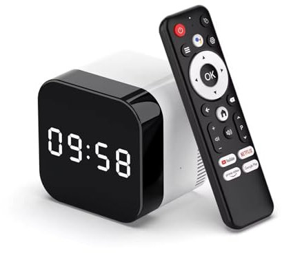 H96 MAX H728 Android 14 Smart TV Box, 4GB RAM 128GB ROM, 8K HDR10, WiFi 6 Dual Band, Bluetooth 5.0, Digital Clock Display (4GB 32GB)