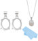 BENECREAT 2 Bandeja Pequeña de Plata de Ley En Blanco para 925 Piezas,Blanco con Bisel Trasero Abierto con 4 Garra para Piedras Preciosas de 10x8mm, Colgantes En Blanco, Fabricación de Joyas Collar