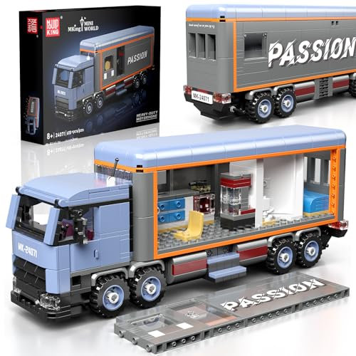 Mould King 24071 Schwerlast-Wohnmobil LKW Modell Baustein Kit, Kreative Technik LKW Klemmbausteine Set Auto Modell Block, Geeignet für 8+ Kinder/Erwachsene/Sammler (615 Stücke)