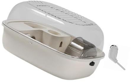 F Fityle Grande Cage à Hamster, Maison Transparente avec Bouteille d'eau, Fournitures Portables pour Animaux de Compagnie, Ventilation, pour Rats, Lapins, Gris, 31cmx23.5cmx16cm