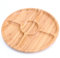 Vassoio rotondo per antipasto, in legno, quadrato, a 5 sezioni, piatto da portata per frutta, in bambù (25 cm)